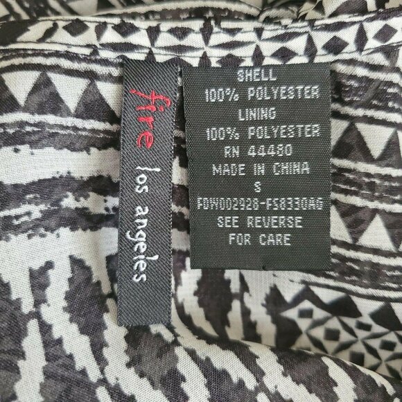 Fire Los Angeles Women’s Sleeveless Summer Dress Geometric Black White Sz Small - Picture 12 of 16